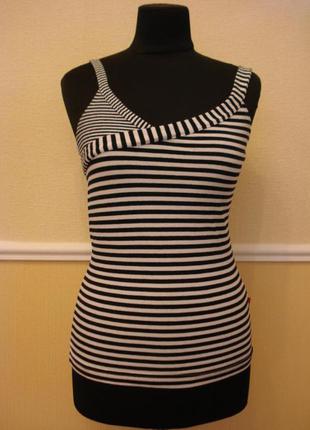 Летняя кофточка майка с вырезом в полоску