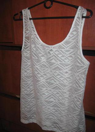 Майка ажурная белая