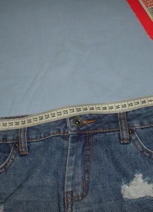 Шорты женские джинсовые размер 44 /10 короткие  синие с дырками7 фото