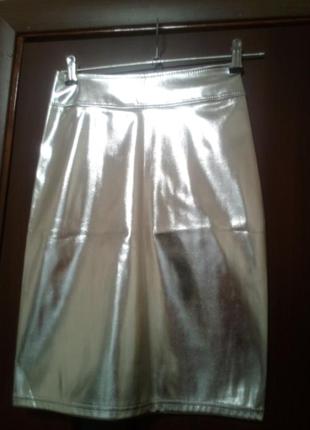 Эксклюзивная юбка карандаш в экокоже2 фото