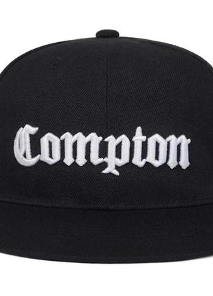 Кепка снепбек compton 3 с прямым козырьком черная