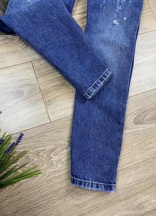 Pull&bear крутые стильные джинсы на высокой посадке и потертостями 🔥3 фото