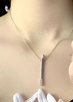 Серебряное колье -спичка