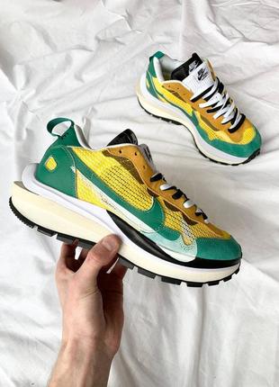 Кросівки / кроссовки nike vaporwaffle neptune green x sacai