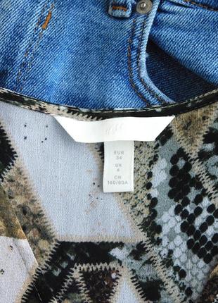 Шифоновая блузка блуза из шифона с v-вырезом анималистический принт питона от h&m7 фото