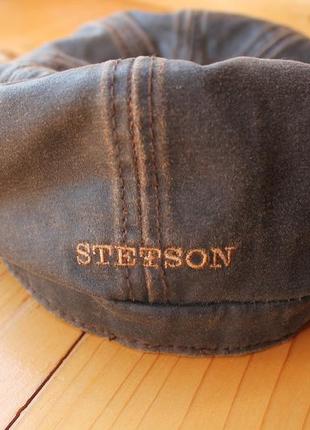 Стильная мужская ващеная кепи жиганка stetson hatteras waxed cotton4 фото