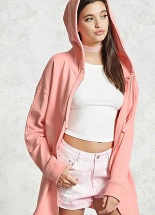 Худі longline hoodie, forever 21, довге худі, з розрізами, довга кофта, одяг з сша