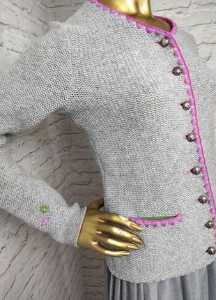 Австрийский винтажный кардиган с вышивкой и эдельвейсами р.6-8 (xs-s)2 фото