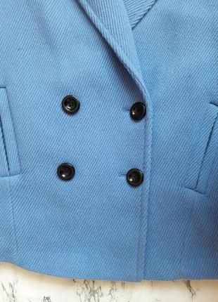 Шерстяное голубое пальто шерстяне пальто2 фото