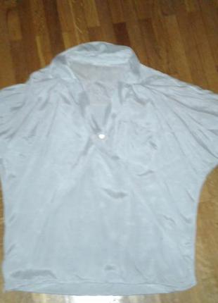 Стильная свободная итальянская блузочка шелк/вискоза укороченный перед 36-38р.1 фото