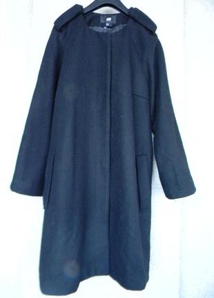 Пальто з фетрової тканини без коміра із потайною застібкою на кнопки h&m