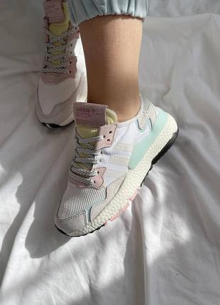 Женские кроссовки adidas nite jogger white green