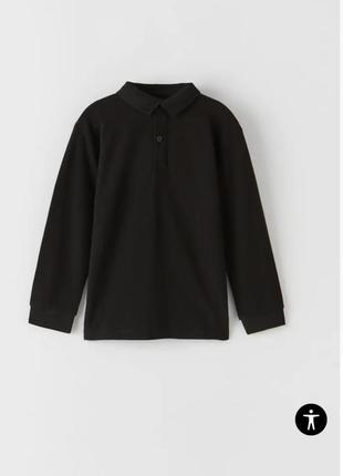 Черное поло с длинным рукавом zara 11-12л