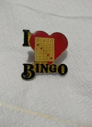 I love bingo 🙂. винтажная брошь пин.2.5х2.5