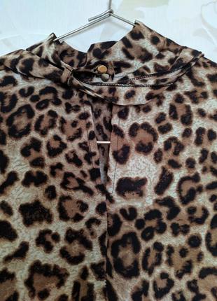 Блуза леопардовая с шарфиком6 фото