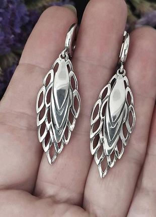 Серебряные серьги,925, оксидированное серебро