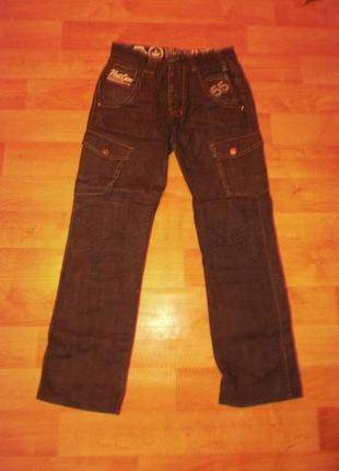 Фирменные джинсы с карманами штаны брюки хлопок мужские р. 32w32l - crosshatch