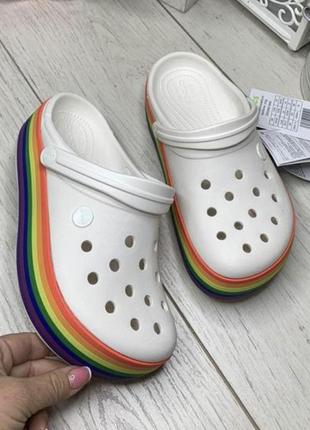 Скидка! crocs platform, кроксы сабо на платформе