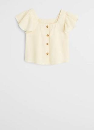 Модная брендовая хлопковая блуза для девочки mango испания блузка топ