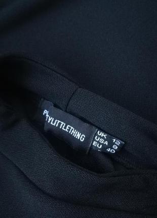 Шикарное чёрное мини платье с оборками5 фото