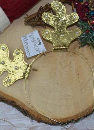 Святковий різдвяний обруч обідок до новорічного костюму олень оленя нг sinsay2 фото