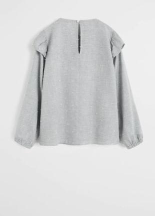 Стильная брендовая блузка блуза с воланами и металлизированной нитью mango (испания) кофта2 фото