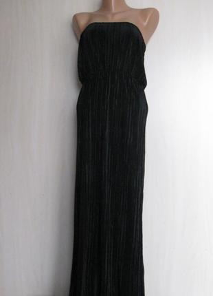 Довгий нарядний приталений сарафан сукня плаття в пол evita, 12uk, англія, км08685 фото