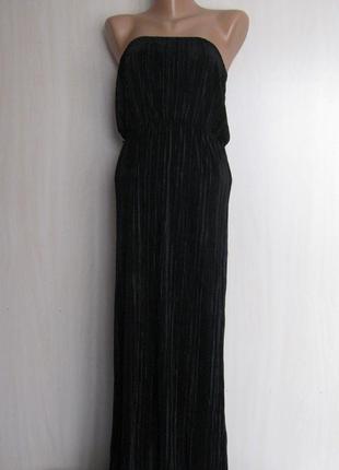 Довгий нарядний приталений сарафан сукня плаття в пол evita, 12uk, англія, км086810 фото