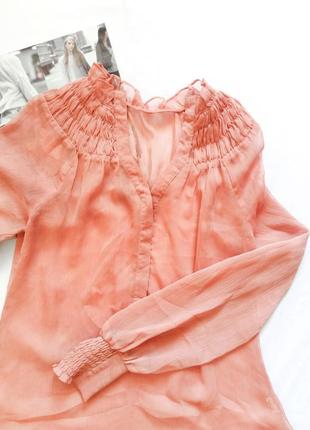 Коралловая легкая блуза от warehouse в лучших традициях pantone.2 фото