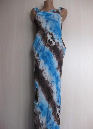 Легкий длинный шифоновый сарафан платье в обтяжку по фигуре lovie paris, made in france, км0869