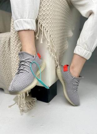 Adidas yeezy boost 350 grey/orange🆕шикарные кроссовки адидас🆕купить наложенный платёж8 фото