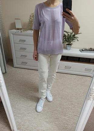Красивая нежная трикотажная блуза / свитерок с коротким рукавом9 фото
