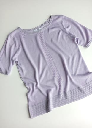 Красивая нежная трикотажная блуза / свитерок с коротким рукавом1 фото