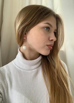 Сережки з перлами2 фото