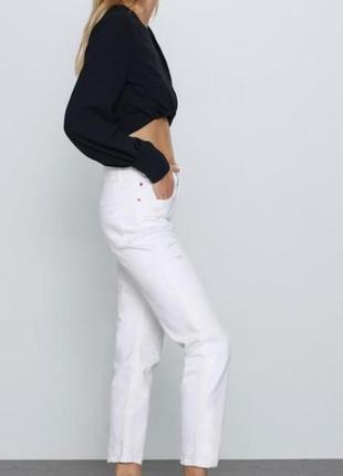 Красивые стильные белые джинсы zara премиум - коллекции2 фото