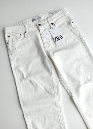 Красивые стильные белые джинсы zara премиум - коллекции8 фото