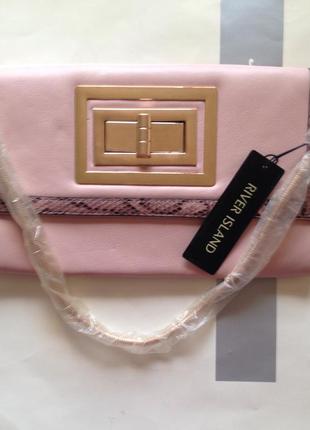Нова рожева сумка клатч river island