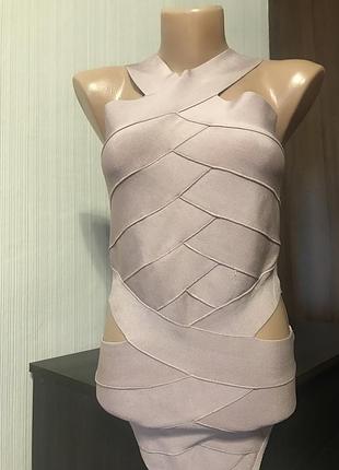 Бежевый бандажный боди классика