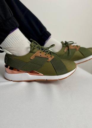 Жіночі кросівки puma muse green6 фото