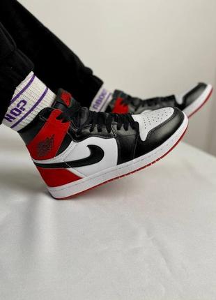 Nike air jordan retro 1 white/black/red🆕шикарные кроссовки🆕купить наложенный платёж