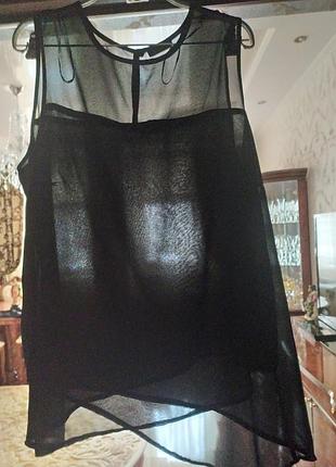Шикарная шифоновая удлинённая блуза