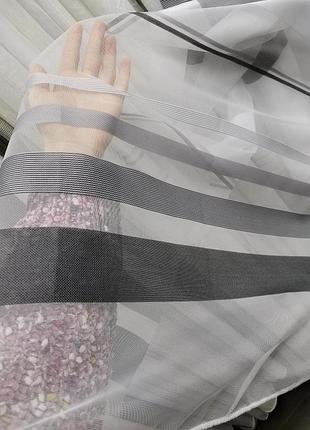 Гардина сетка в монохромные полосы