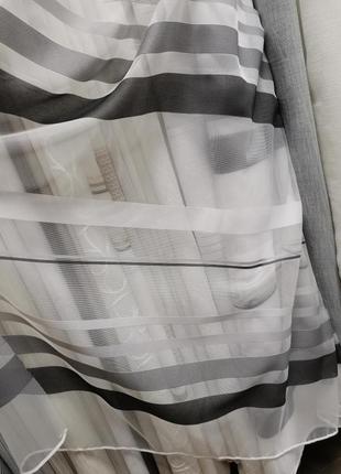 Гардина сетка в монохромные полосы