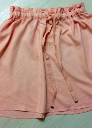 Стильная юбка h&m персикового цвета, р.40 (м).