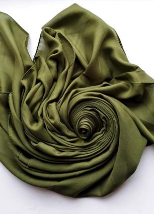 Платок женский хлопковый цвет зеленый оливковый турецкий