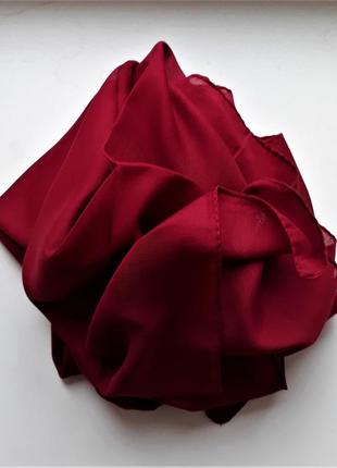 Платок женский хлопковый цвет насыщенный бордовый турецкий2 фото