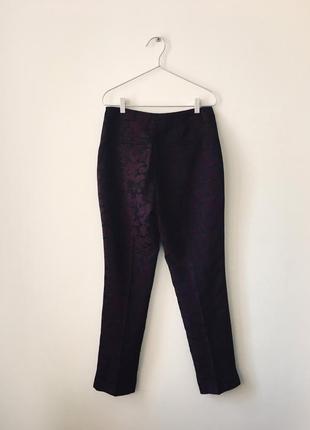 Новые элегантные жаккардовые брюки с цветочным узором цвета марсала monsoon10 фото