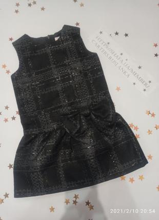 Маленькое черное платье для девочки нарядное стильное с подьюпником