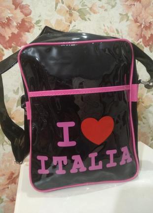 Лакированная сумка i ♥️ italia