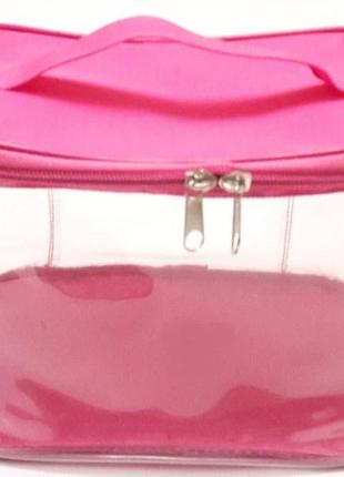 Велика прозора сумочка рожева, силіконова2 фото